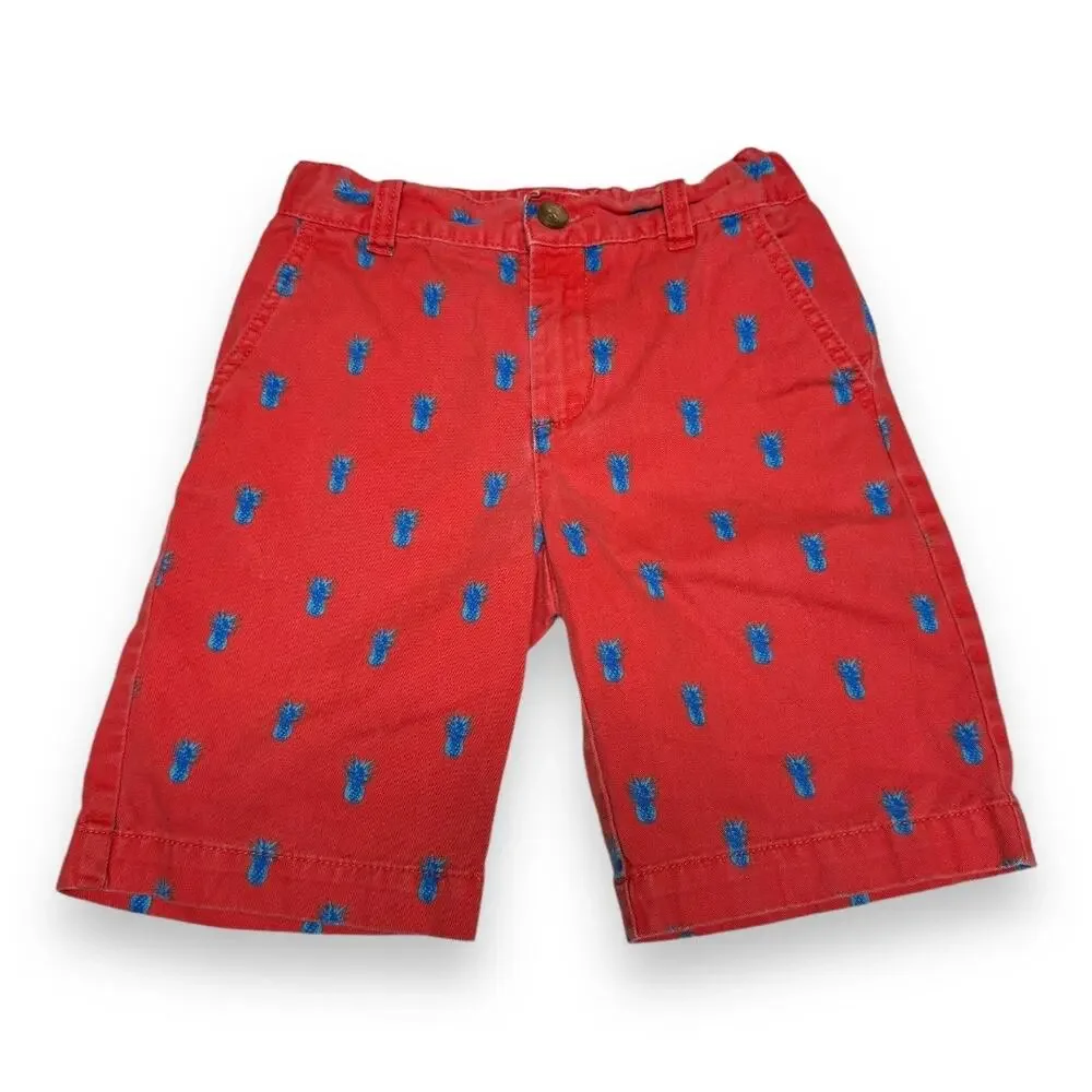 5/$35‎   The Children's Place Boys Shorts Sz 6 Red Blue Pineapples Faded Preppy